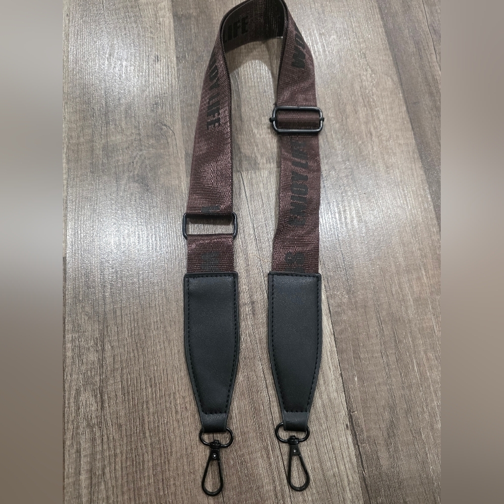 Enjoy Life Motivational Nylon Bag Strap Replacement Pochette Crossbody Y2k Brown